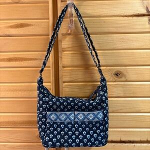 Retired Vera Bradley Nantucket Navy Hobo Bag Purse